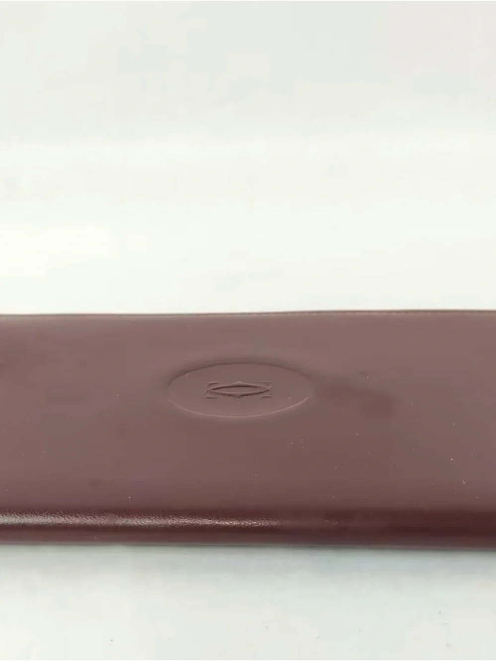 Cartier Burgundy Leather Long Wallet with Gold Corner Hardware